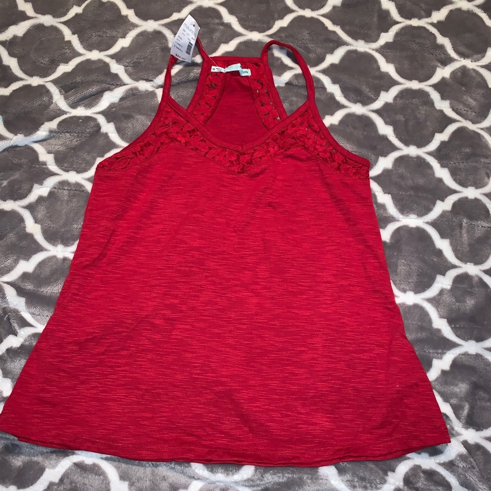 Red razor back tank top brand new size XS